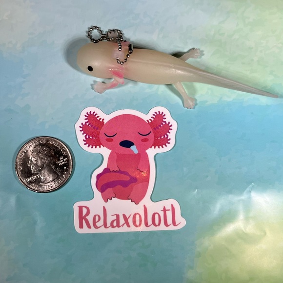 RELAXalotl Axolotl Crazy Trending WaterProof Single Decor Accent Sticker - Picture 4 of 4